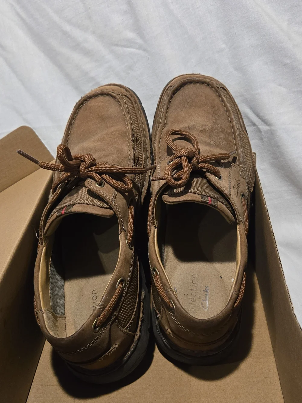 Clarks Men’s Brown Leather Boat Shoes - Size 8 Medium